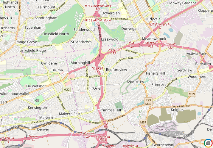 Map location of Bedfordview